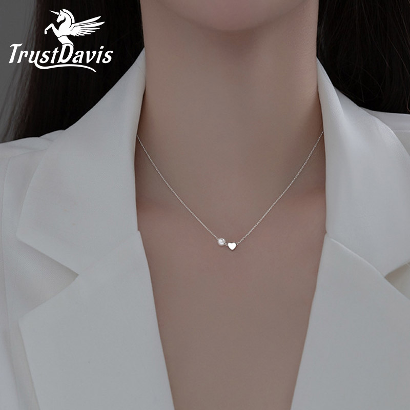 Pearl Trim Chain - TrustDavis Kalung Choker Mutiara Sintesis Hati