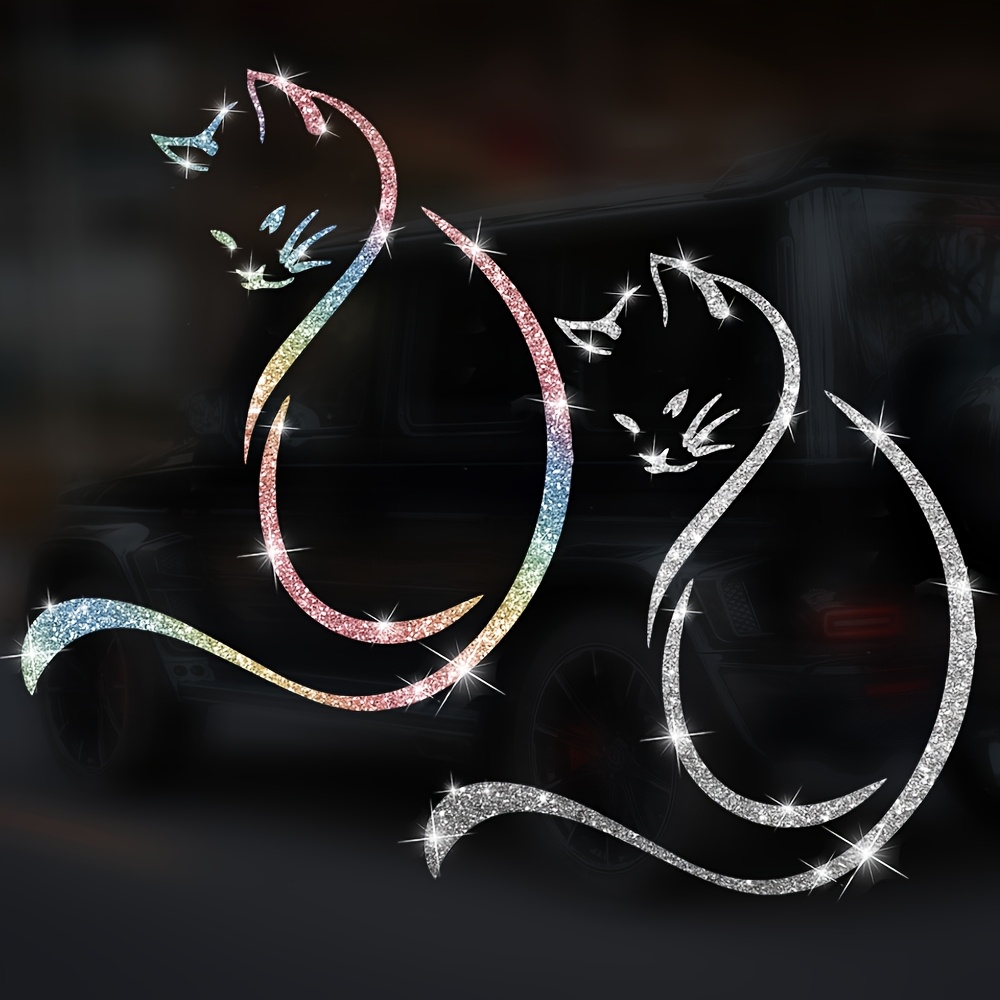 Glitter Vinyl Roll - 1 Buah Stiker Mobil Kucing Fashion