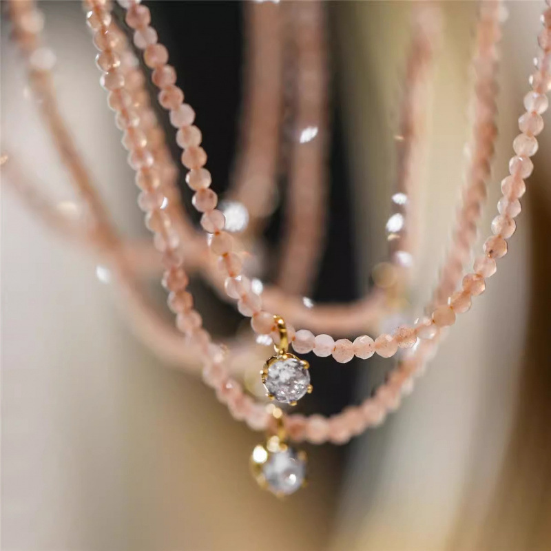 Pearl Trim Chain - Kalung Liontin Zirkon Seksi Vintage Fashion