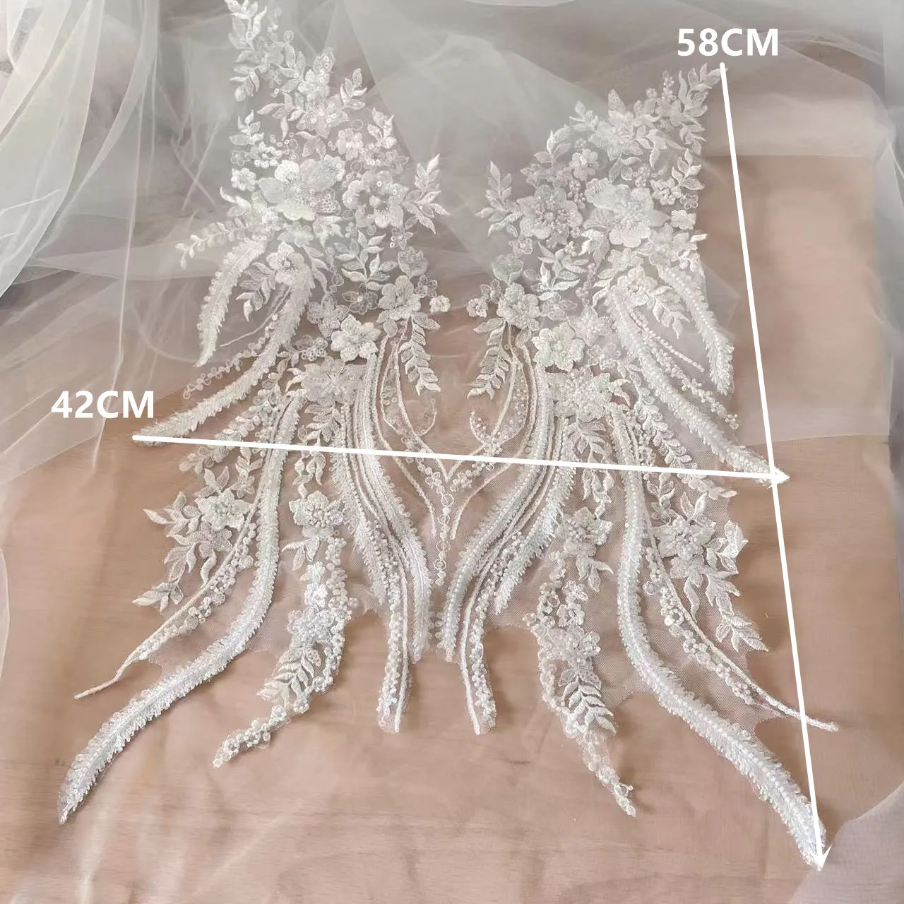 Applique Patch Flower - Aplikasi Gaun Pengantin 3D Bunga Cermin