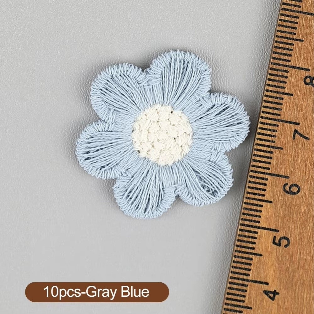 Applique Patch Flower - 10 buah Patch Bunga Rajutan Desain