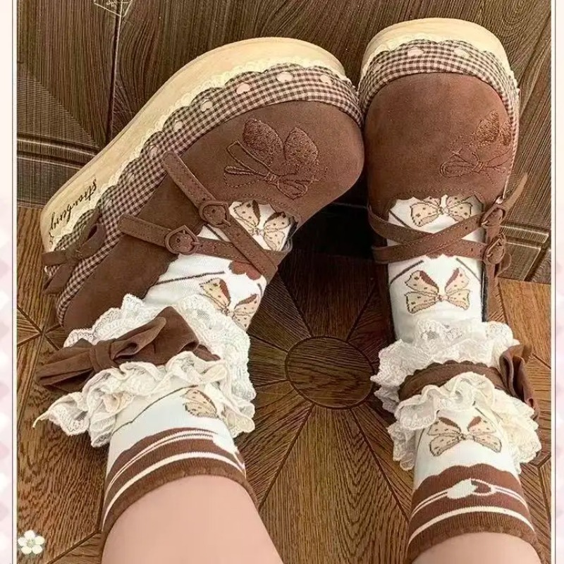 Sepatu Lolita High Heels Penam - Embroidery Embellishments ulasan dan harga