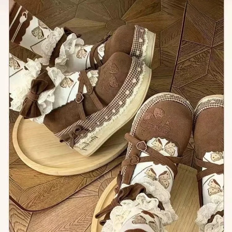 Sepatu Lolita High Heels Penam - Embroidery Embellishments ulasan dan harga