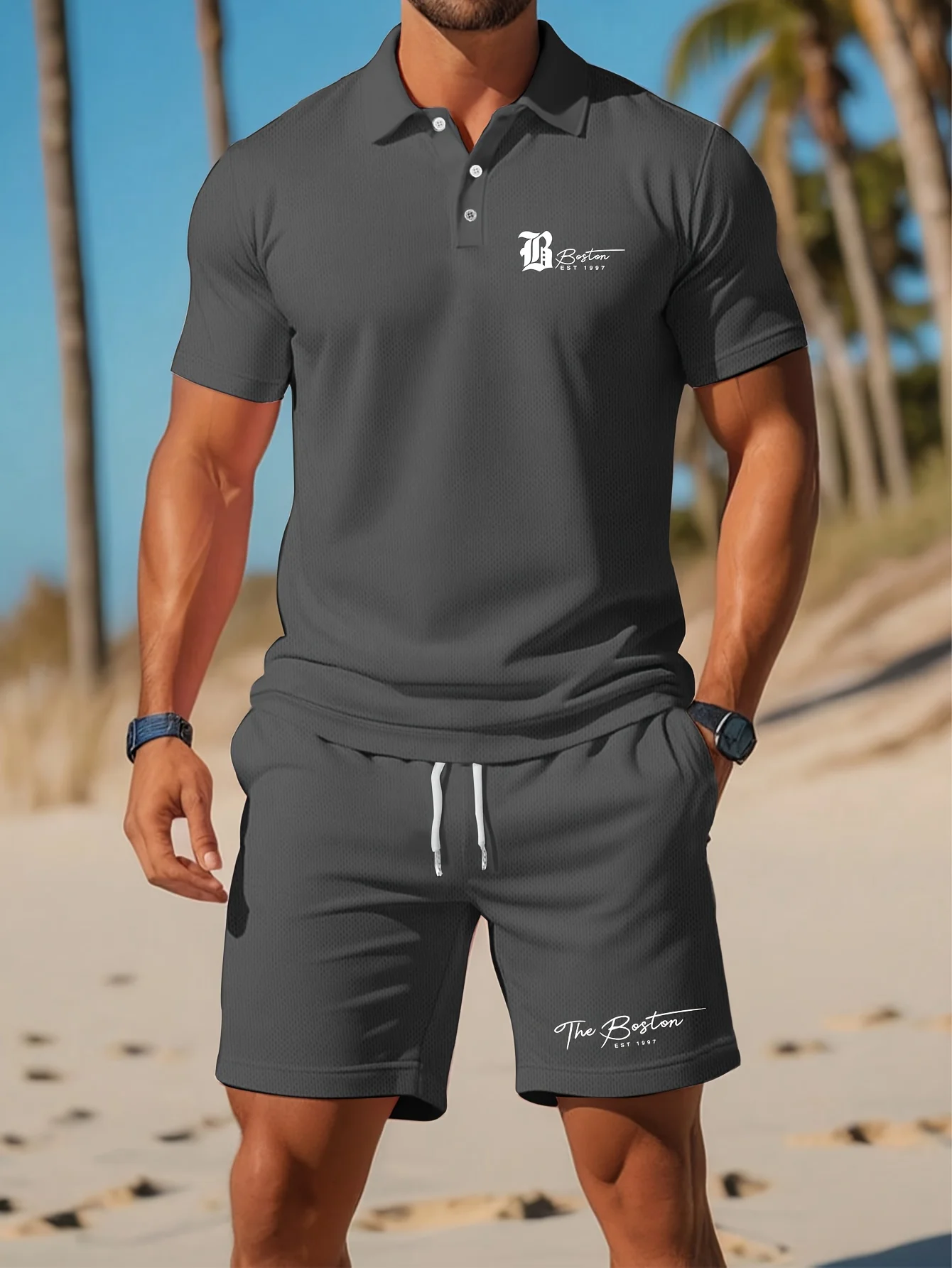 Setelan Kaos Polo Pria Baru Mu - Embellish Knit ulasan dan harga