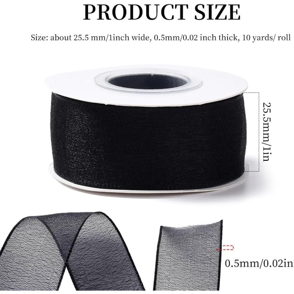 Pita Organza Hitam 1 Inci, Pit - Organza Ribbon Spool ulasan dan harga