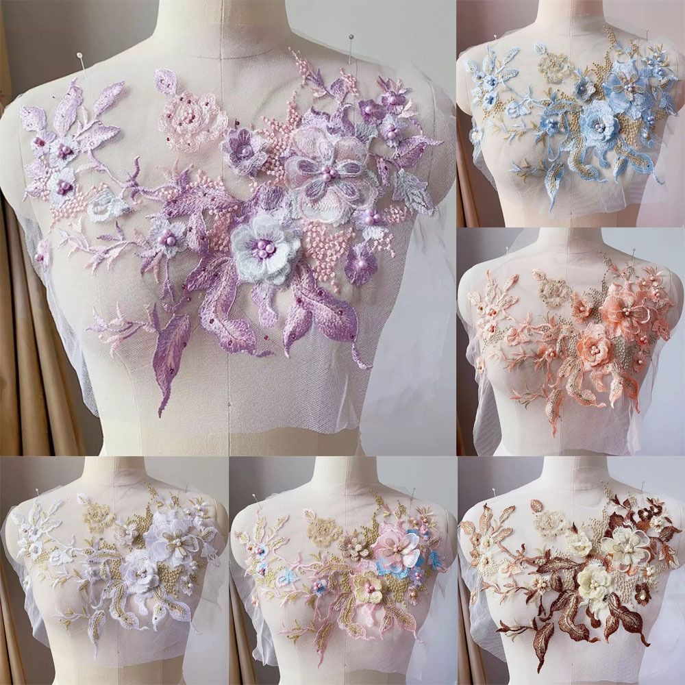 Kain Renda Manik-manik Bunga 3 - Applique Patch Flower ulasan dan harga