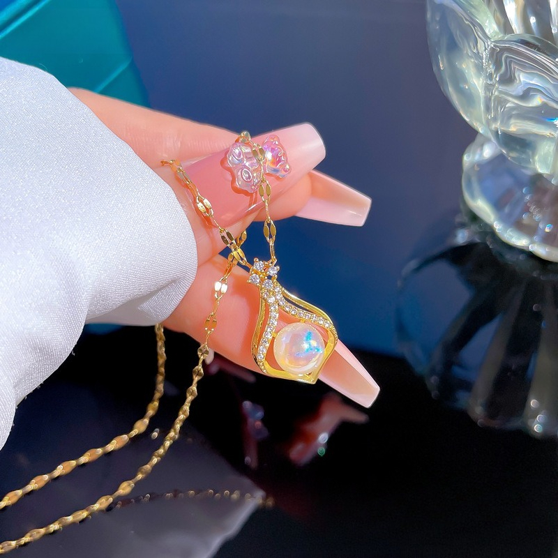 Rantai Kalung Mutiara Warna Em - Pearl Trim Chain ulasan dan harga