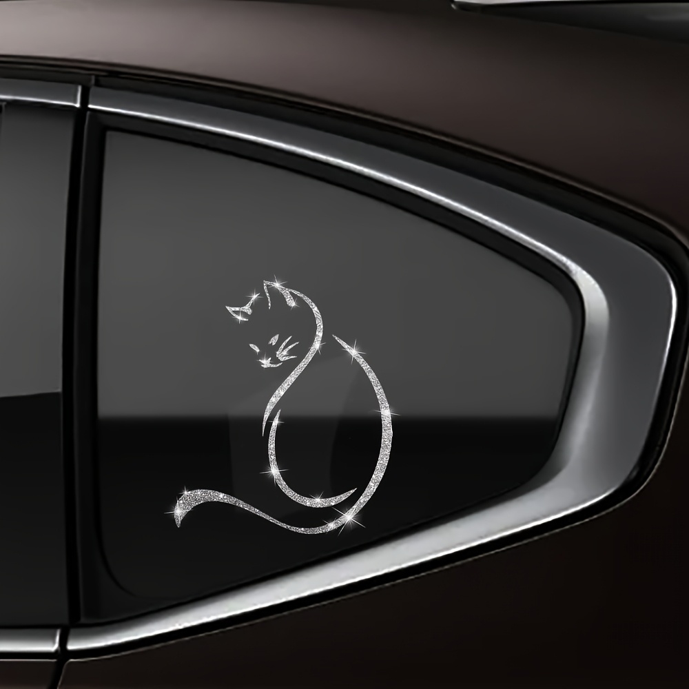 1 Buah Stiker Mobil Kucing Fas - Glitter Vinyl Roll ulasan dan harga